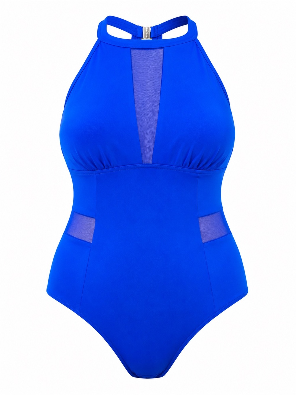 Daci Plus Size Mesh Insert One Piece Swimsuit Blue Sz 18 NWT